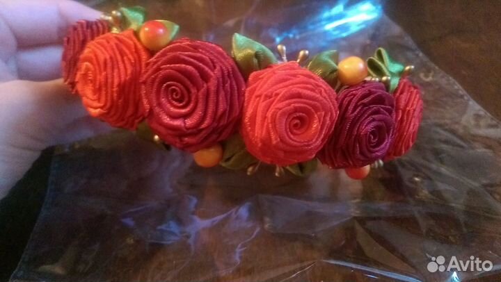 Ободок и резинки ручной работы