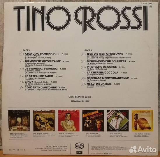 Пластинки альбомы Tino Rossi / Тино Росси