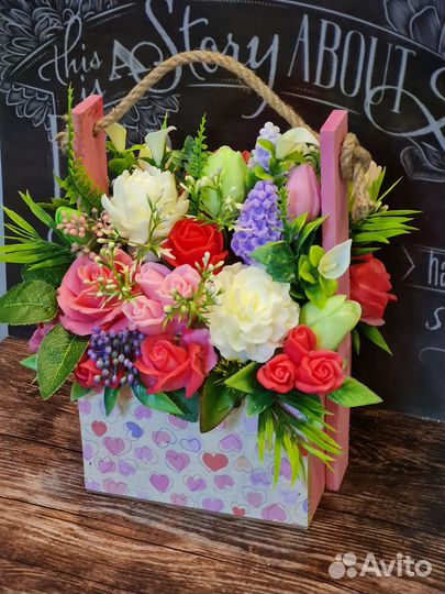 Букет из мыльных цветов. Интерьерный