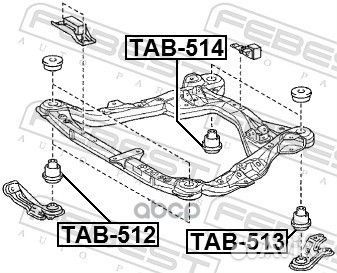 Сайлентблок подрамника toyota camry 06-11 TAB-512