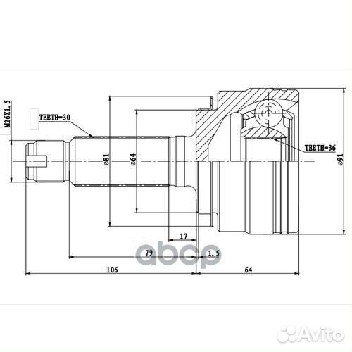 Шрус Z87428R Zikmar
