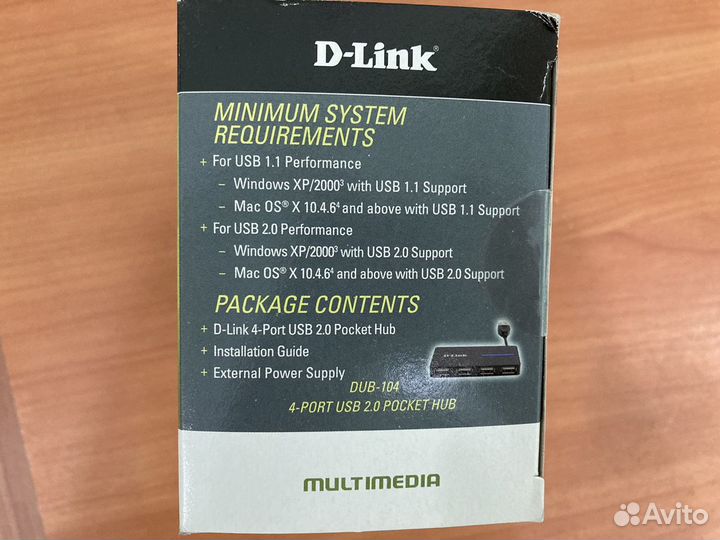 Концентратор D-link. 4-port USB 2.0 pocket HUB
