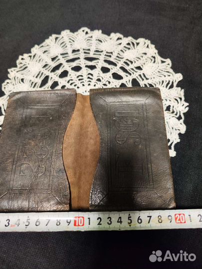 Антикварная обложка для документов. Кожа тиснение