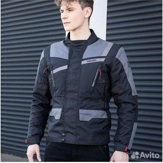 Motorcycle мотокуртка In Hevik Touring stelvio light Black Gray Fabric