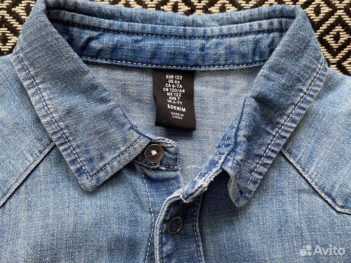 Джинсовая рубашка H&M 122