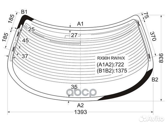 Стекло заднее с обогревом toyota mark II #X90 9
