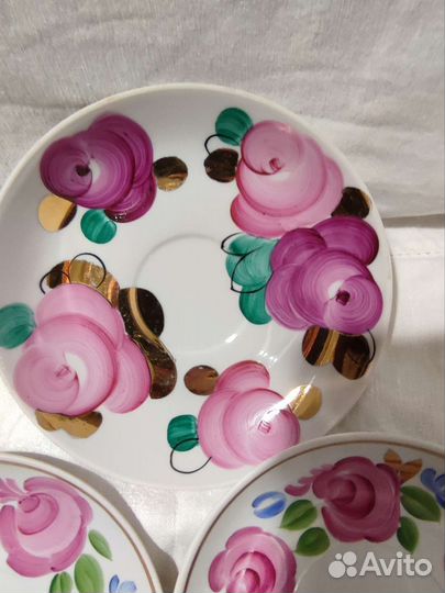 3 больших блюдца Агашки, Дулево, Вербилки