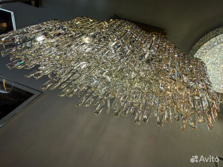 Люстра подвесная дизайнерская с хрусталём
