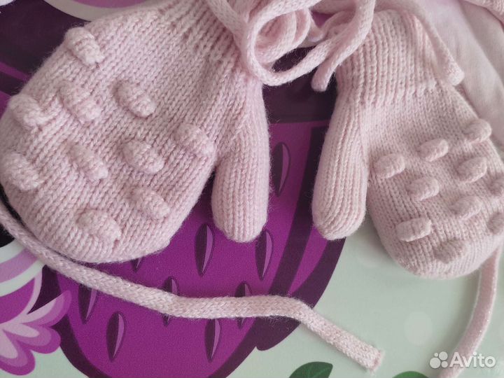 Комплект шапка и варежки