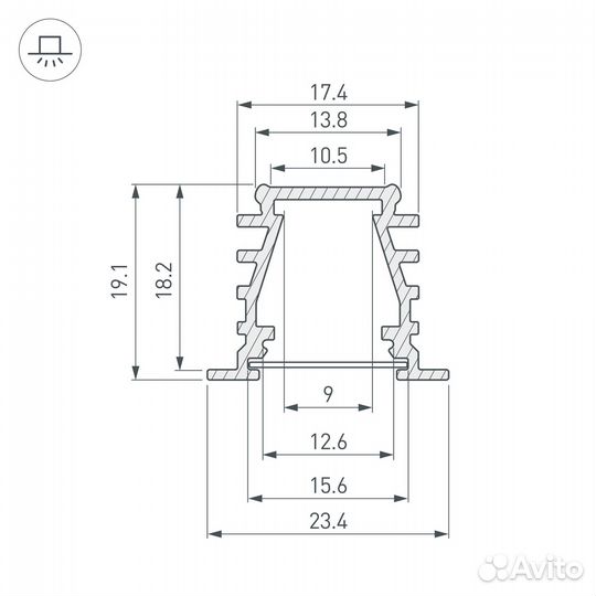 Профиль Arlight TOP-deep-F-2000 anod (K13,P15) 016971