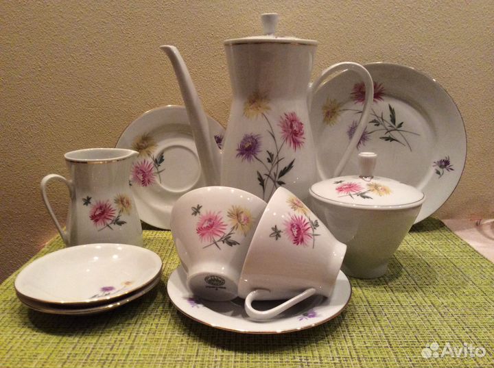 Чайный сервиз ГДР Астры/ Хризантемы