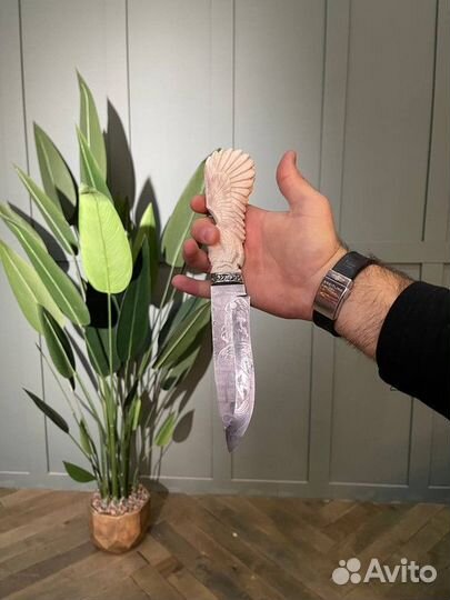 Авторский нож “Орёл” из дамасской стали