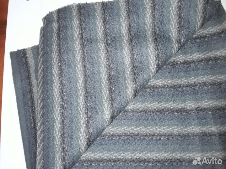 Драп шерстяной цвет зелено-серо-черная ёлочка нов