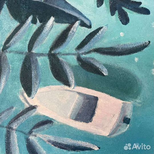 Большая картина маслом Отдых на море Интерьерная