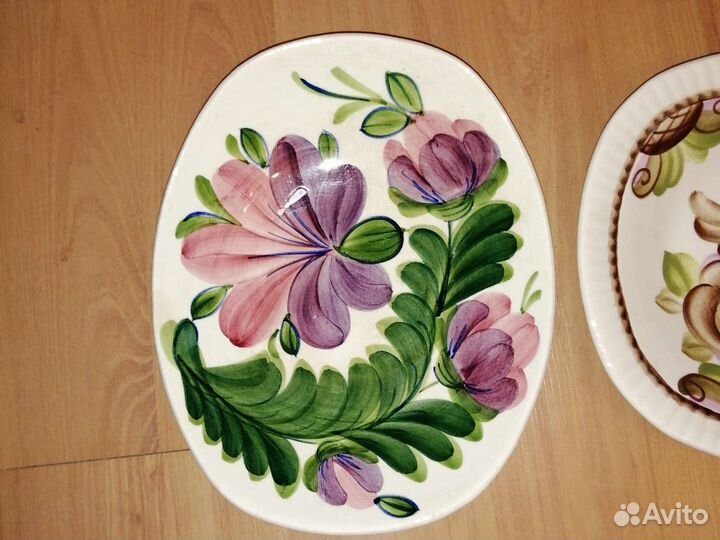 Блюдо СССР зик ручная роспись, Гарднер