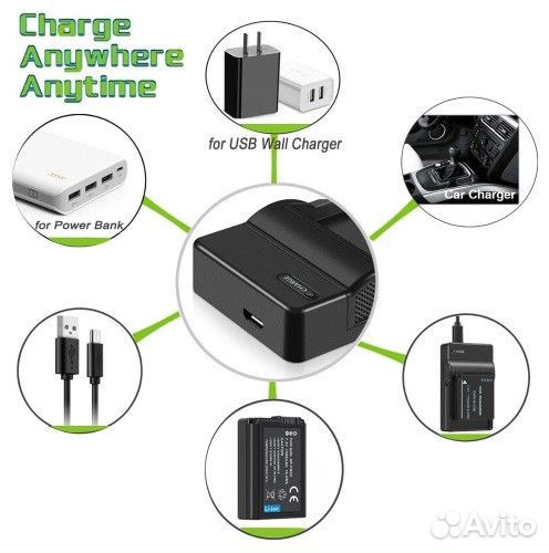 Аккумуляторы и зарядные для Canon, Sony (новые)