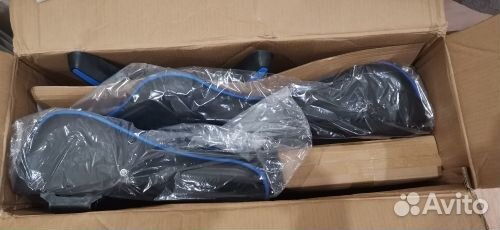 Компьютерное кресло синее (с подножкой, массаж)