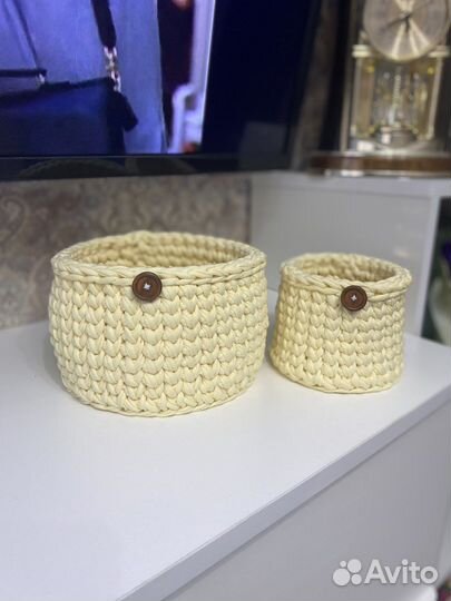 Вязанные корзинки ручной работы подарок