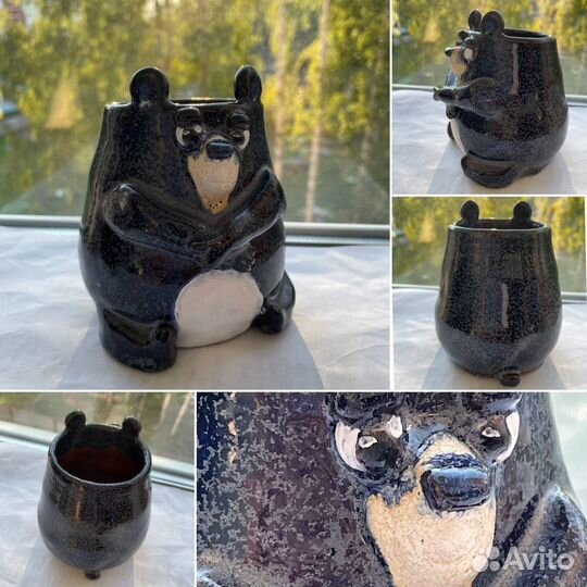 Подставка для карандашей медведь