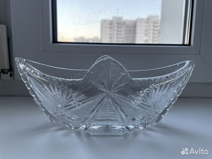 Салатник конфетница ладья хрусталь СССР