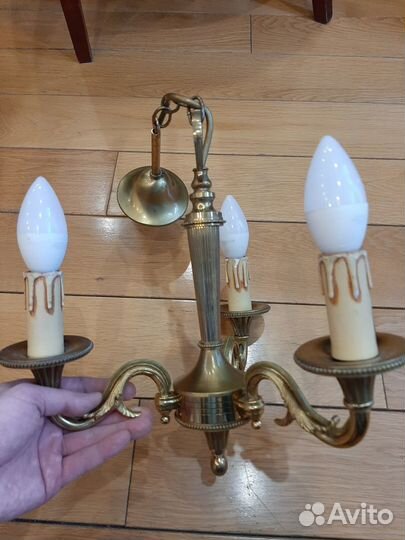 Люстра бронзовая 3 свечи. Франция сер. 20века