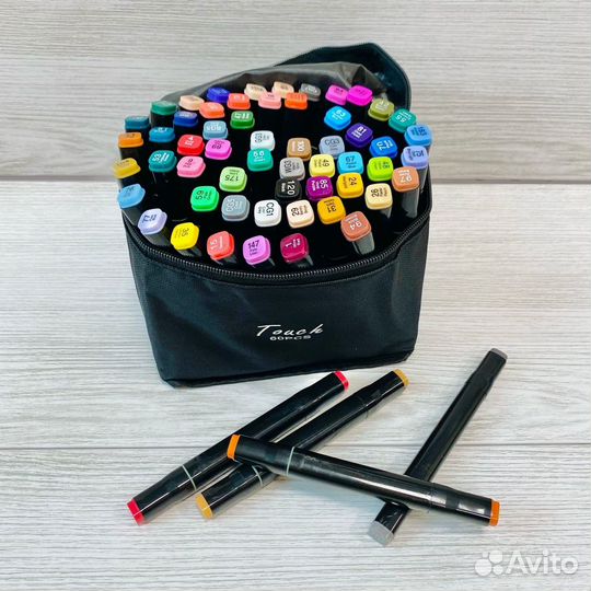 60шт маркеры для скетчинга двусторонние фломастеры