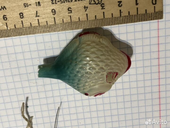 Новогодняя елочная игрушка рыба времен СССР