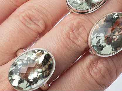 Комплект (серьги, кольцо) серебро