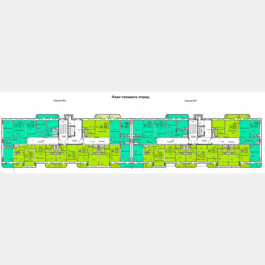 2-к. квартира, 59,1 м², 9/9 эт.