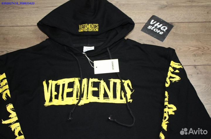 Худи vetements чёрное oversize (Арт.15751)