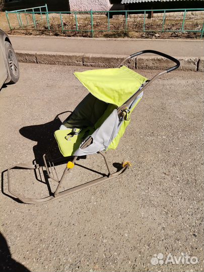 Санки коляска Ника складные с колесами