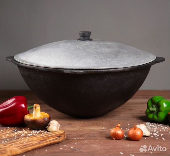 Казан чугунный 12 литров + ляган + капкир