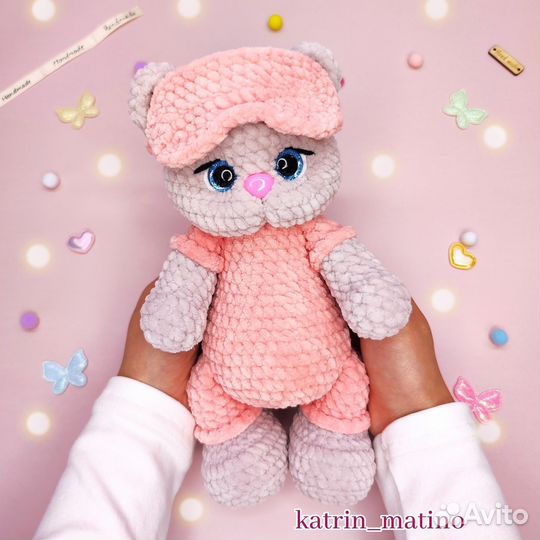 Вязаная зайка мишка, вязаная игрушка ручной работы