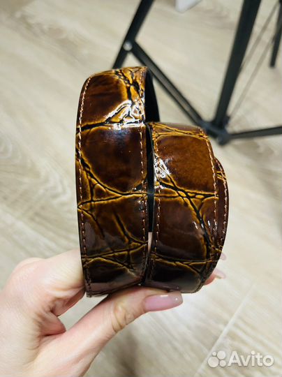 Ремень из натуральной кожи лакированный