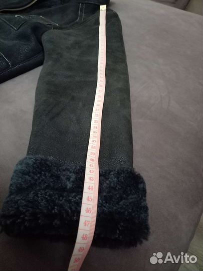 Дубленка натуральная детская чёрного цвета