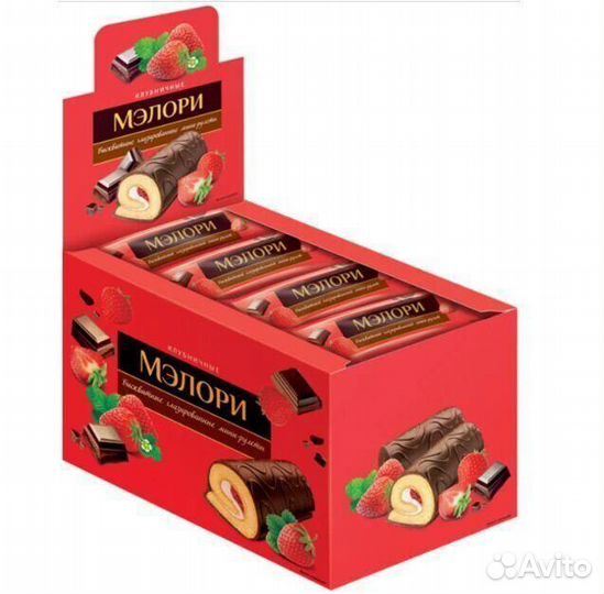 Мини-рулет Мэлори бисквитный с Клубникой 40г