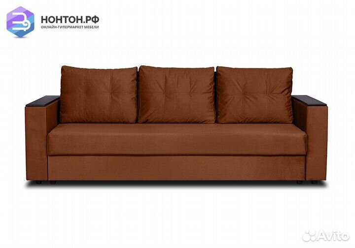 Диван еврокнижка Атланта темно-коричневый