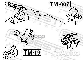 Подушка двигателя задняя TM007 Febest