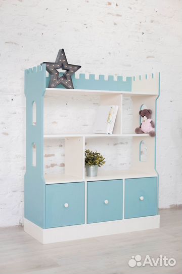 Детский стеллаж для игрушек в разных цветах