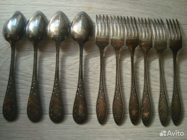 Ложки вилки столовые мельхиор