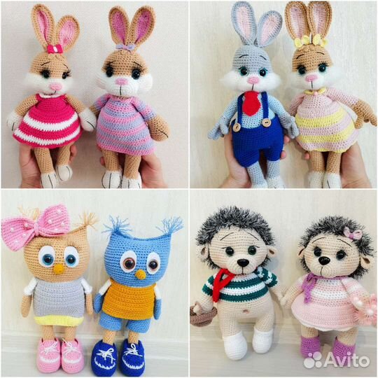 Вязаные игрушки амигуруми и пижамницы