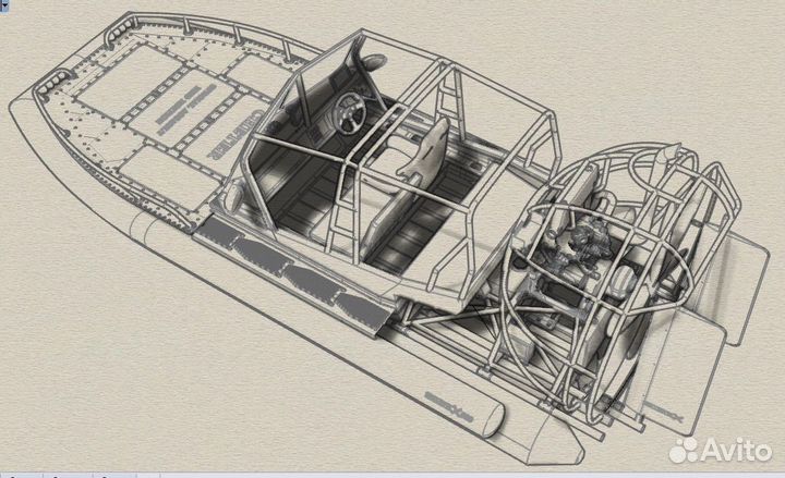 Аэролодка SibEX Читер 130 л.с Атмо Рестайлинг
