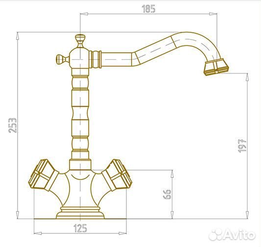 Смеситель для раковины Bronze de Luxe 10105