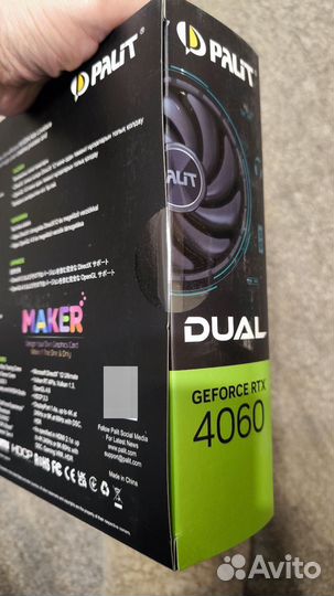 Видеокарта Palit Nvidia GeForce RTX 4060 dual 8GB