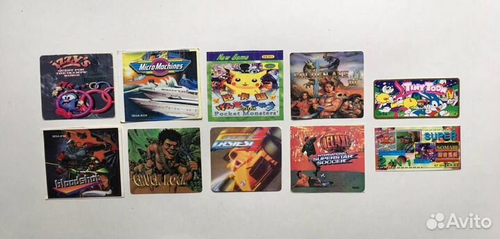 Старые наклейки на картриджи Dendy и sega Раритет