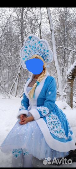 Шикарный костюм Снегурочки взрослый