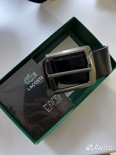 Мужской подарочный набор парфюм, ремень lacoste