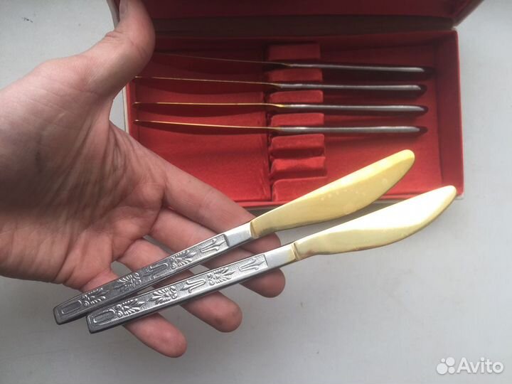 Ножи СССР с позолотой с коробкой набор