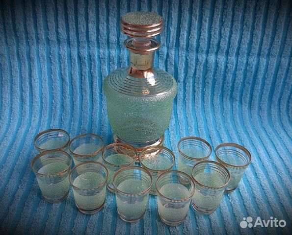 Графин / Штоф и 11 рюмочек. СССР. 1960-е года