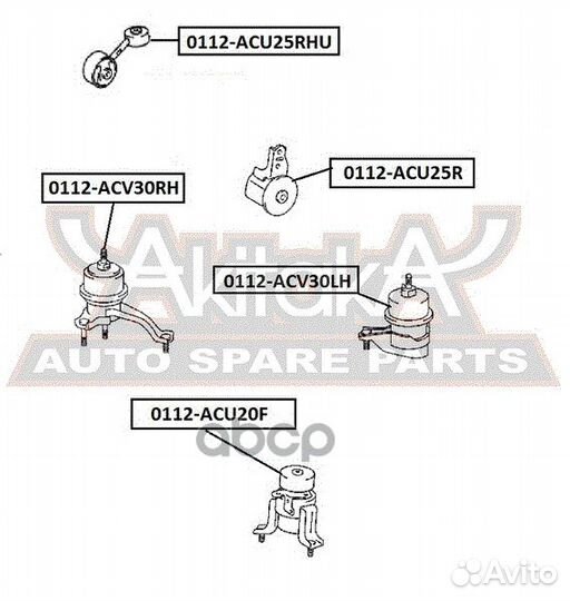 Подушка двигателя правая 0112ACU25RHU asva